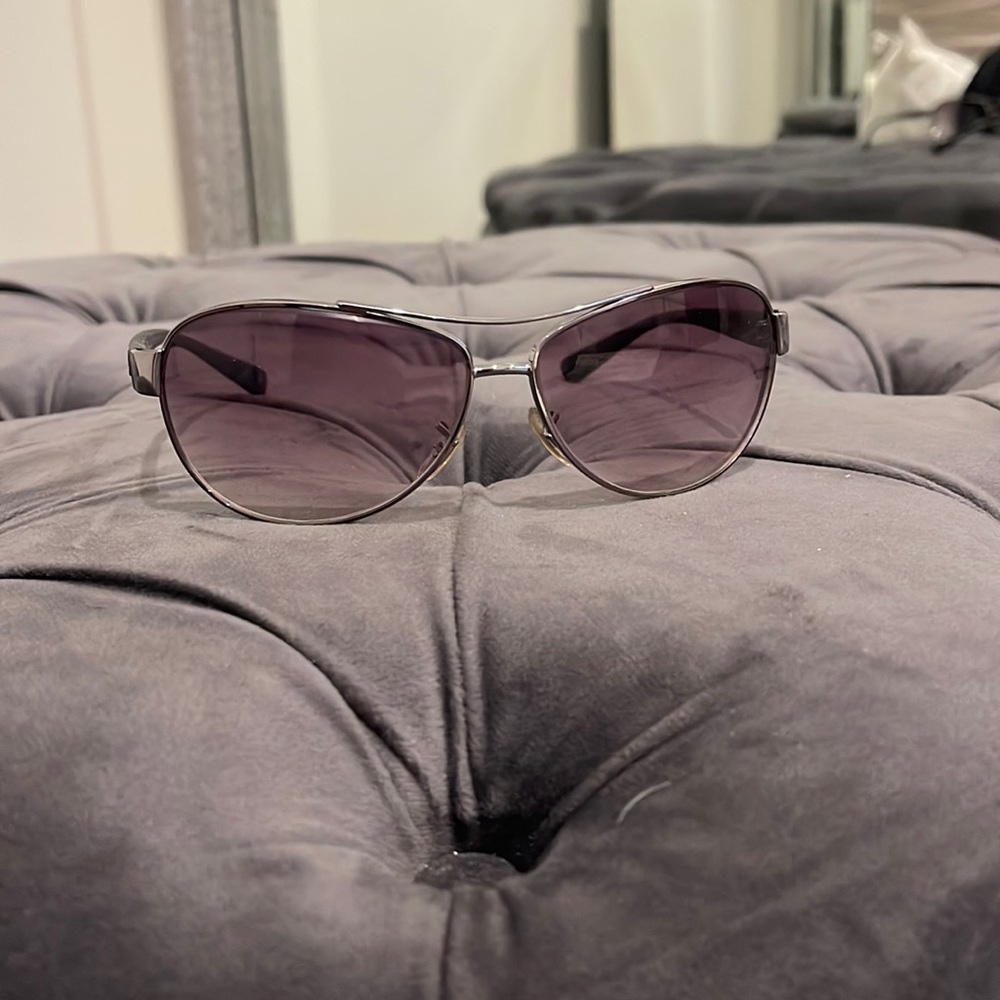 Ray Ban silver and black aviator sunglasses